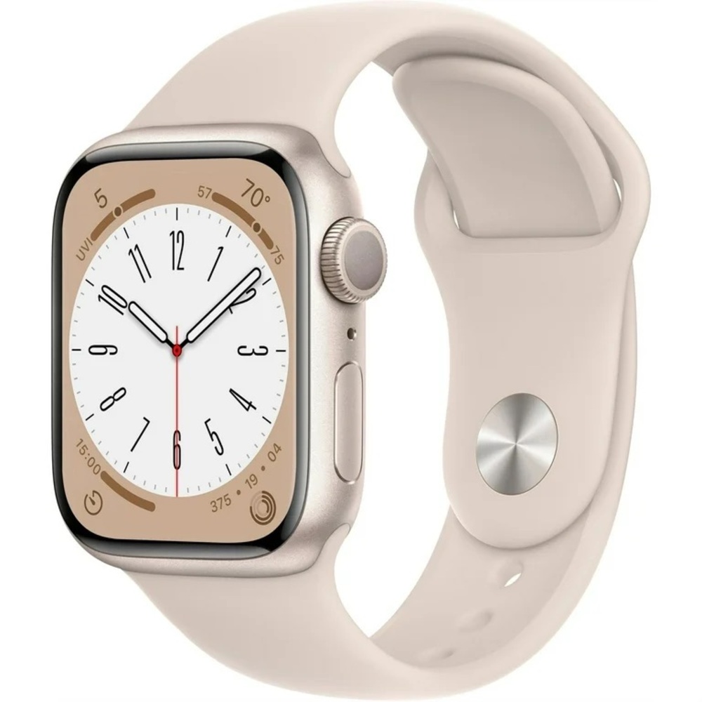 Apple Watch Series 8 41mm WIFI Starlight w/ Chalk Pink Solo Loop Band Size 3